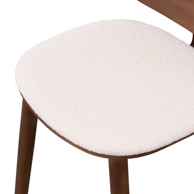 Nellie Dining Table 1.8m in Walnut (Sintered Stone) with 4 Rena Chairs in Walnut, White (Fabric) - 14