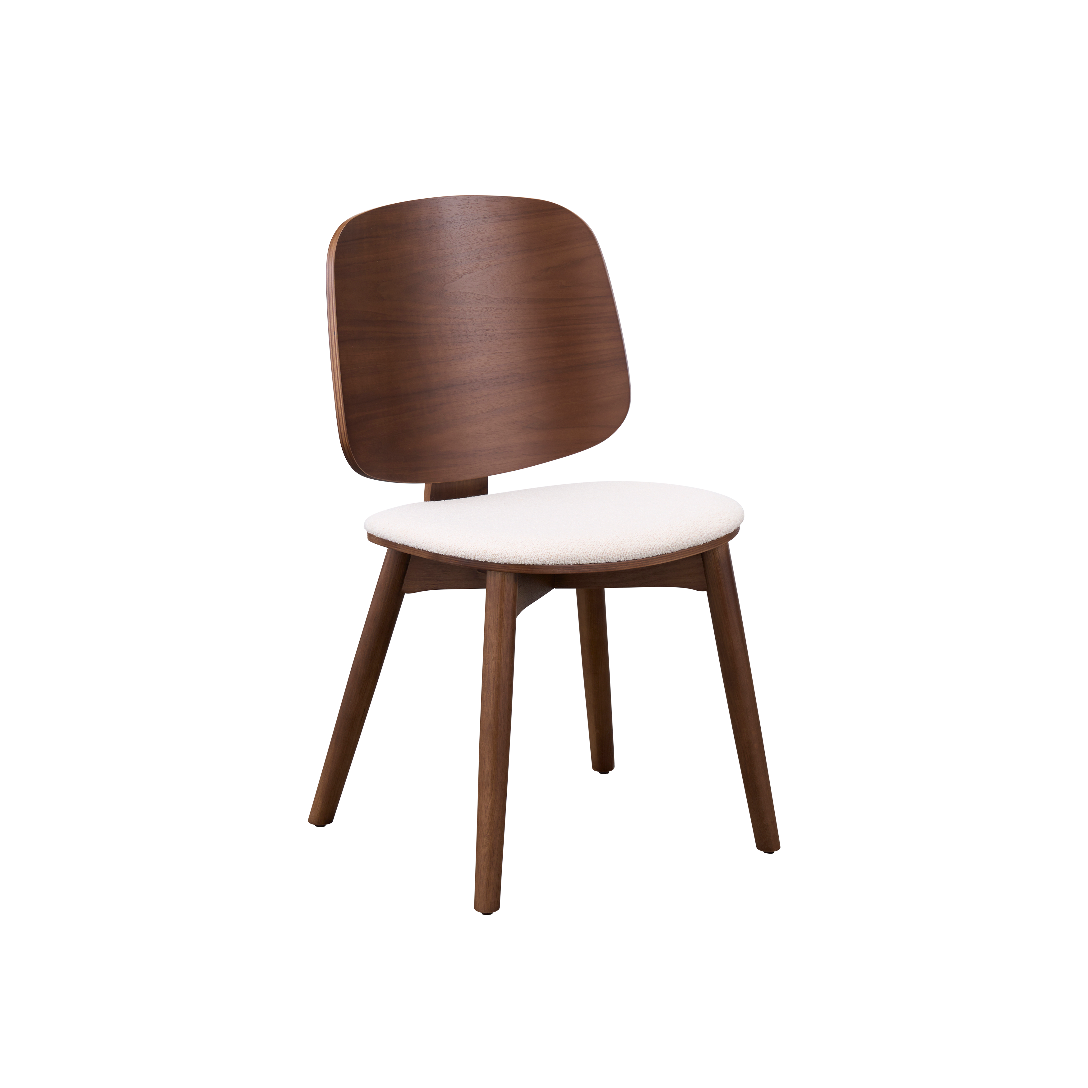 Rena Chair - Walnut, White (Fabric)