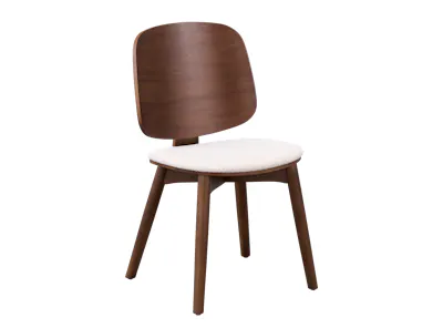 Rena Chair - Walnut, White (Fabric)