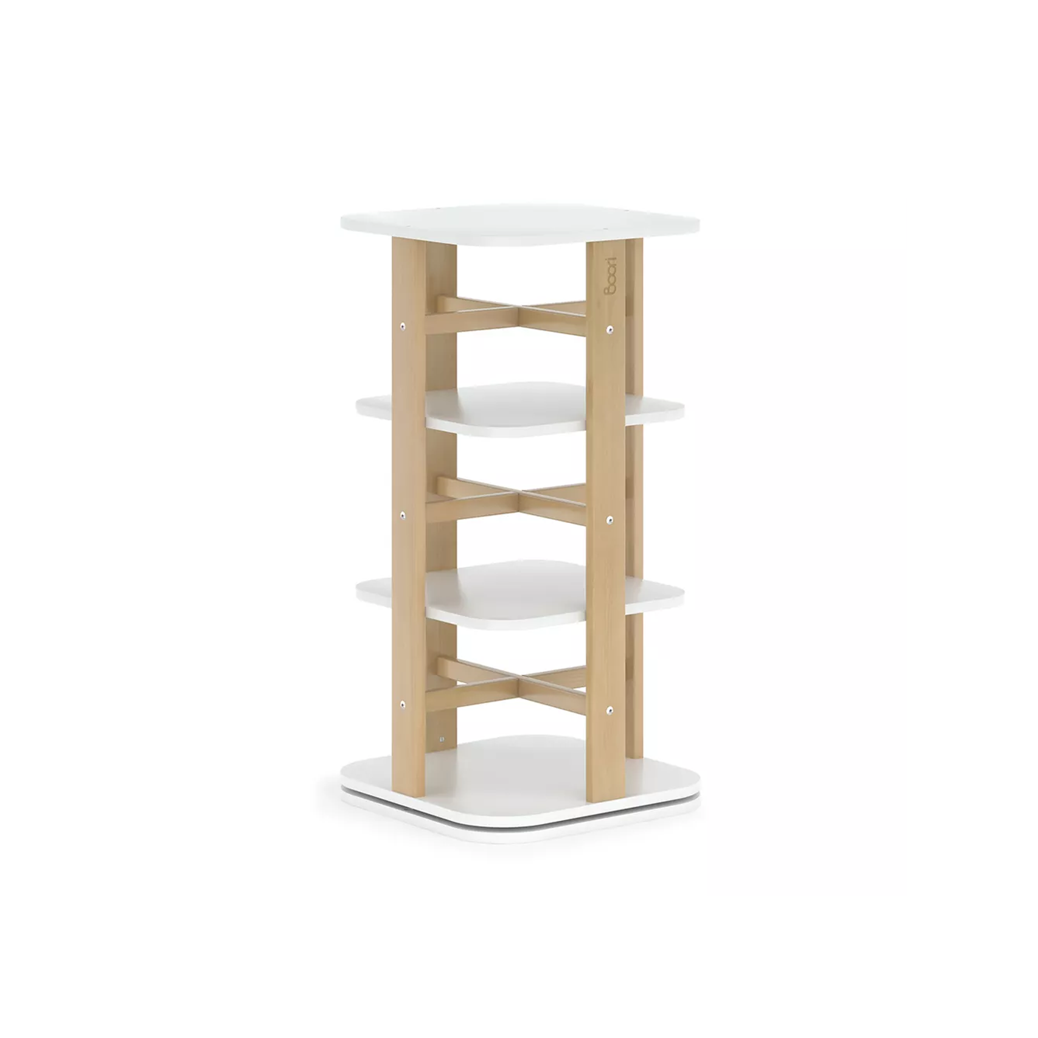 Tidy Rotating Bookshelf - Barley White & Almond