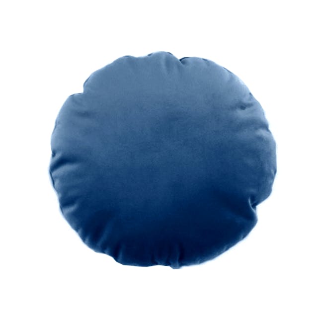 Mona Round Velvet Cushion - Royal Blue - 0