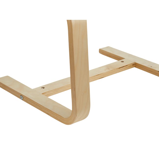 Mizuki Lounge Chair with Ottoman - Light Grey - 14 - Wooden frame, cross structure, wooden beams, wooden brackets, wooden