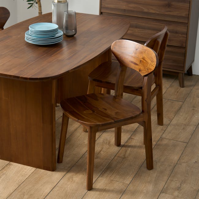 Nuvia Dining Table 1.6m with Nuvia Bench 1.5m and 2 Nuvia Dining Chairs - 8