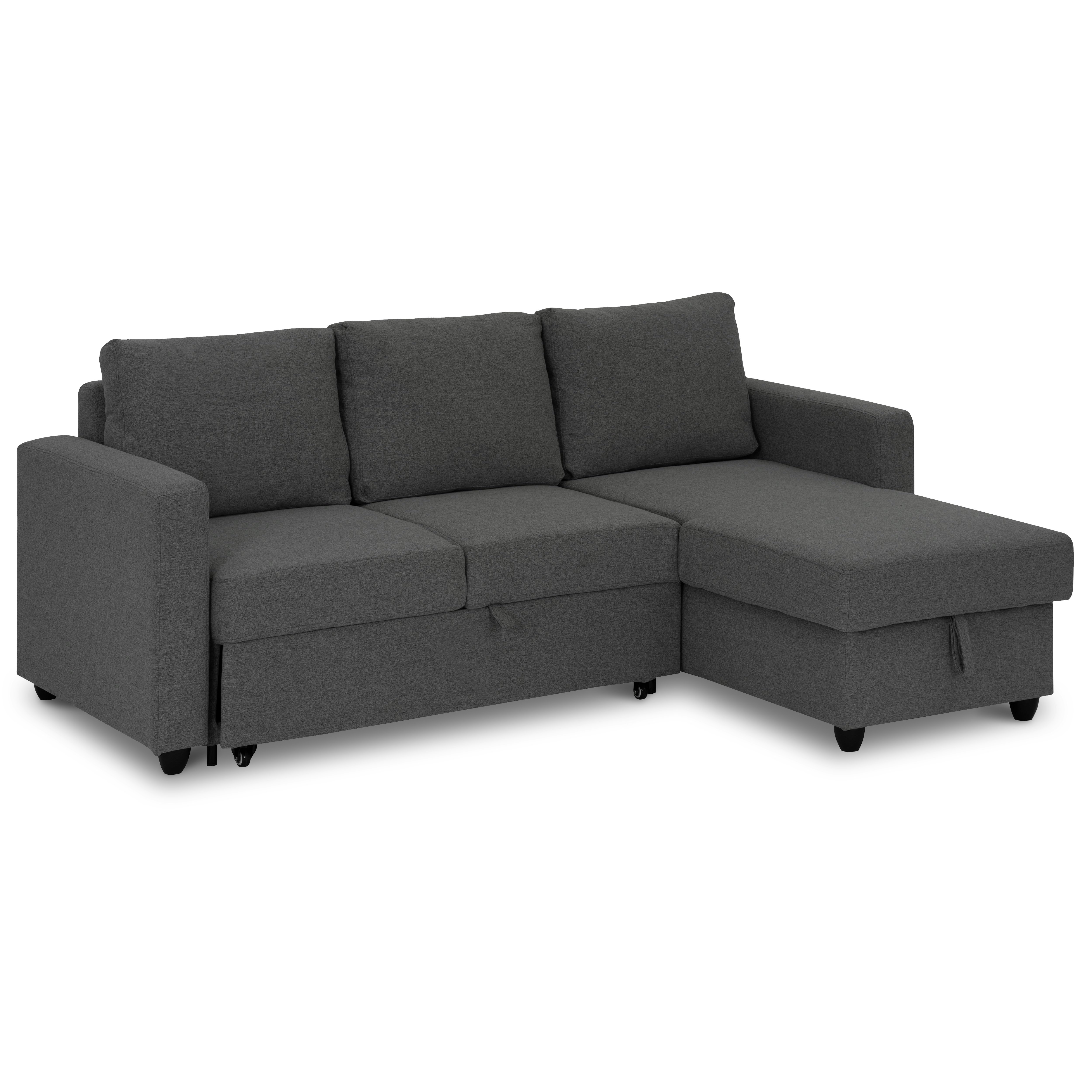 Mia LShaped Storage Sofa Bed Graphite, Apartment Sofas by HipVan