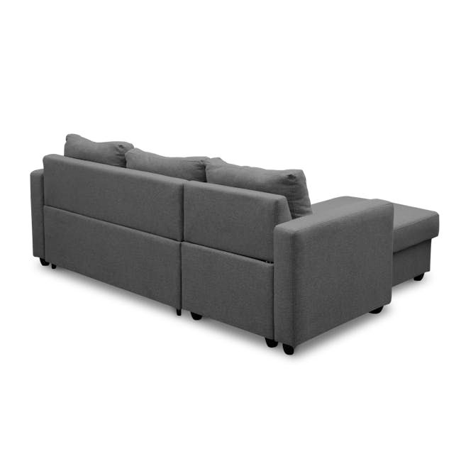 Mia L-Shaped Storage Sofa Bed -  Graphite - 5