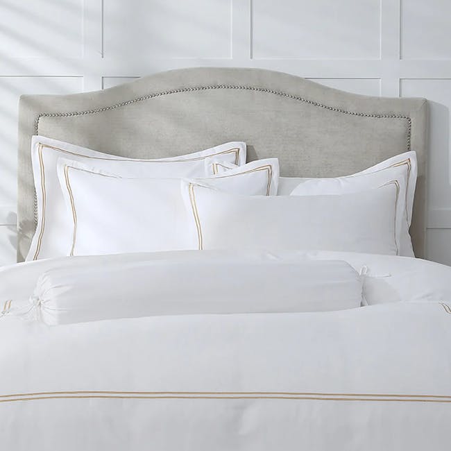 Robinsons Royale 1000TC Embroidered Bed Sheet Set Hotel Collection - Gold (2 Sizes) - 3