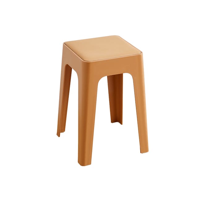 Nico Square Stackable Stool - Brown - 0