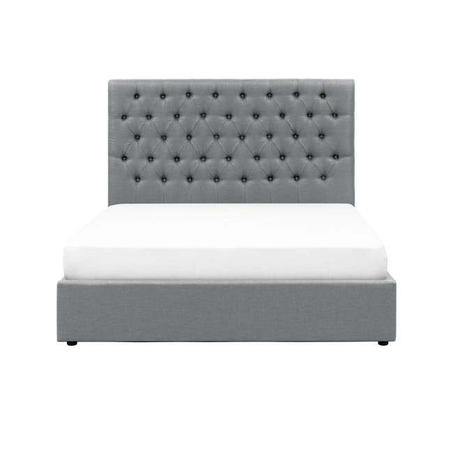 Isabelle Queen Low Storage Bed - Seal Grey (Velvet) - 0