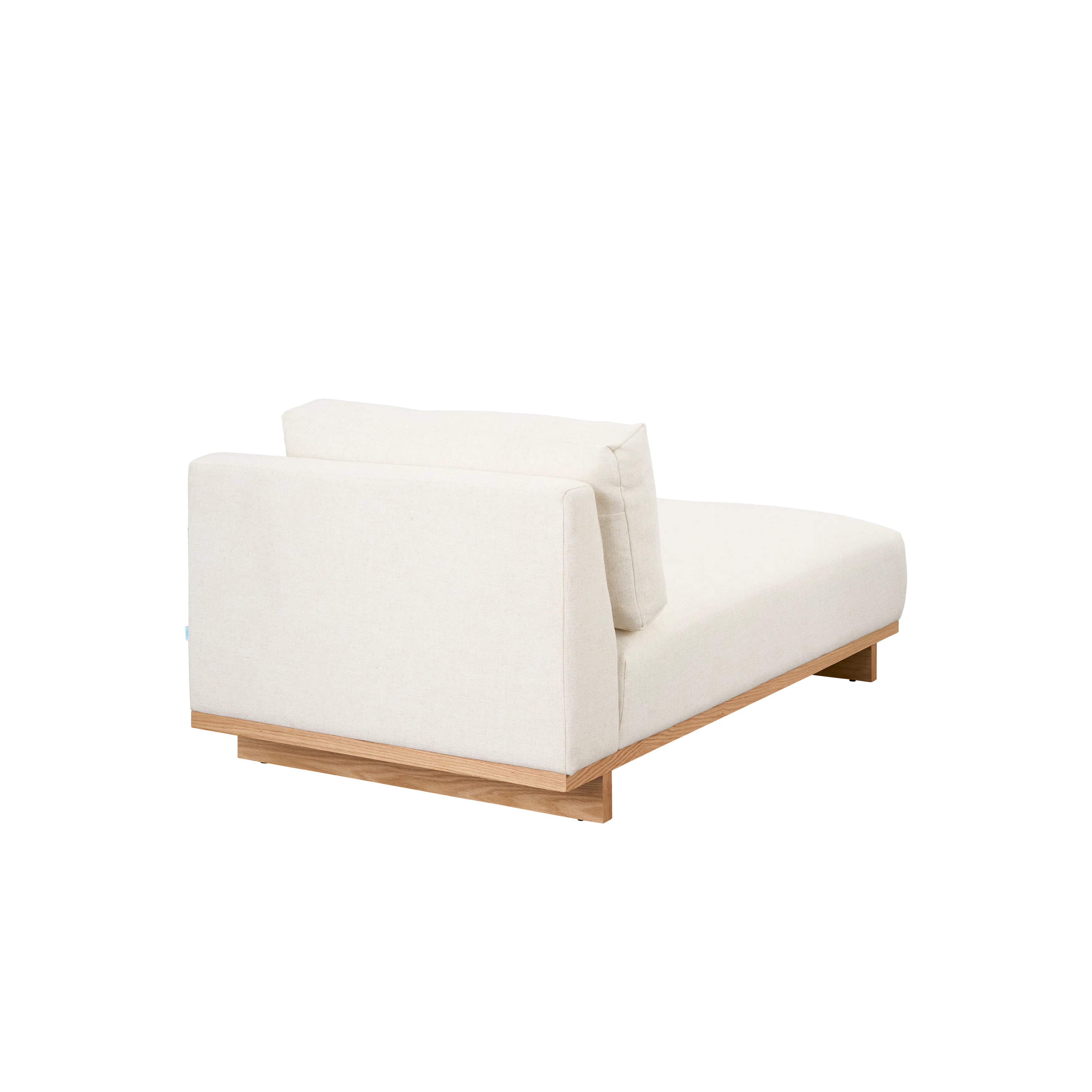 Miu L-Shaped Lounge Sofa - 28 - Cream-colored sectional sofa, minimalist design, light wood legs, soft fabric upholstery