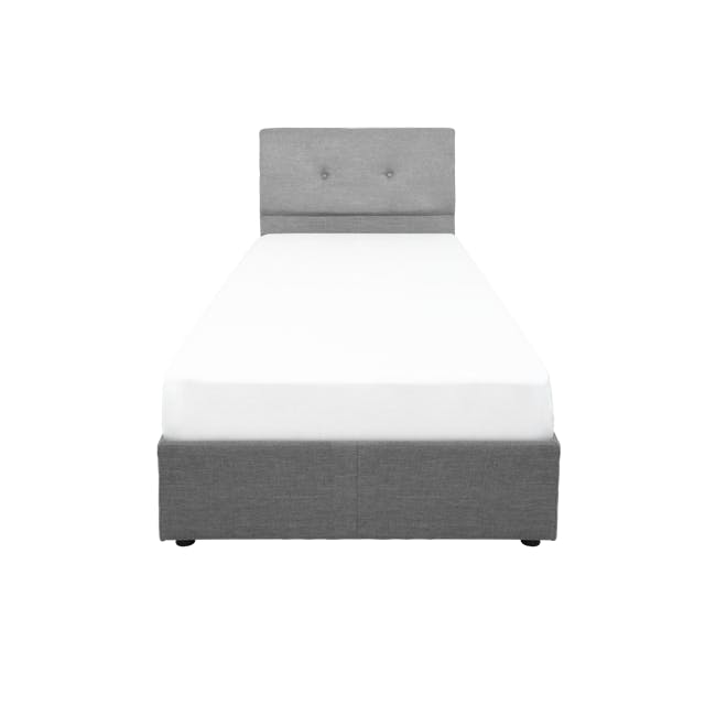 ESSENTIALS Single Headboard Box Bed - Grey (Fabric) - 0