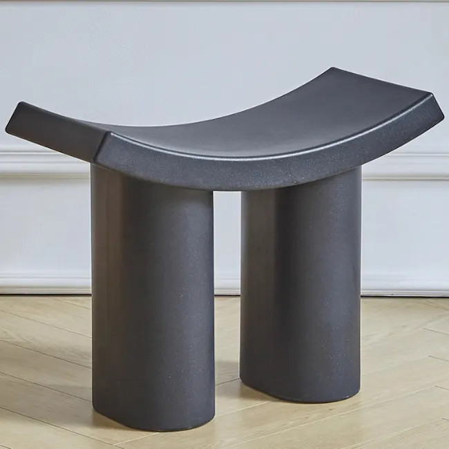 Archie Arch Stool - Black - 3 - modern bench, sculptural design, minimalist furniture, contemporary piece, industrial style
