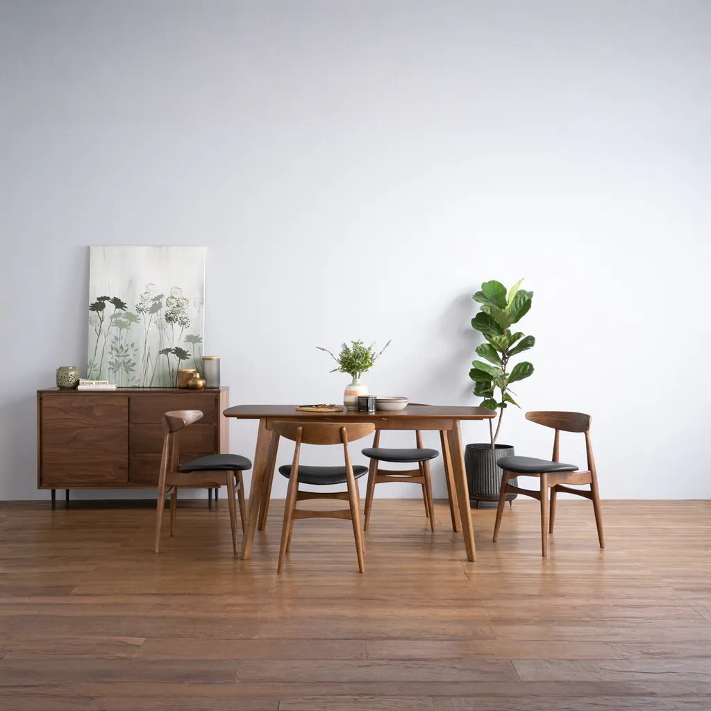 (As-is) Harold Extendable Dining Table 1.2m-1.5m - Cocoa - 6 - 7