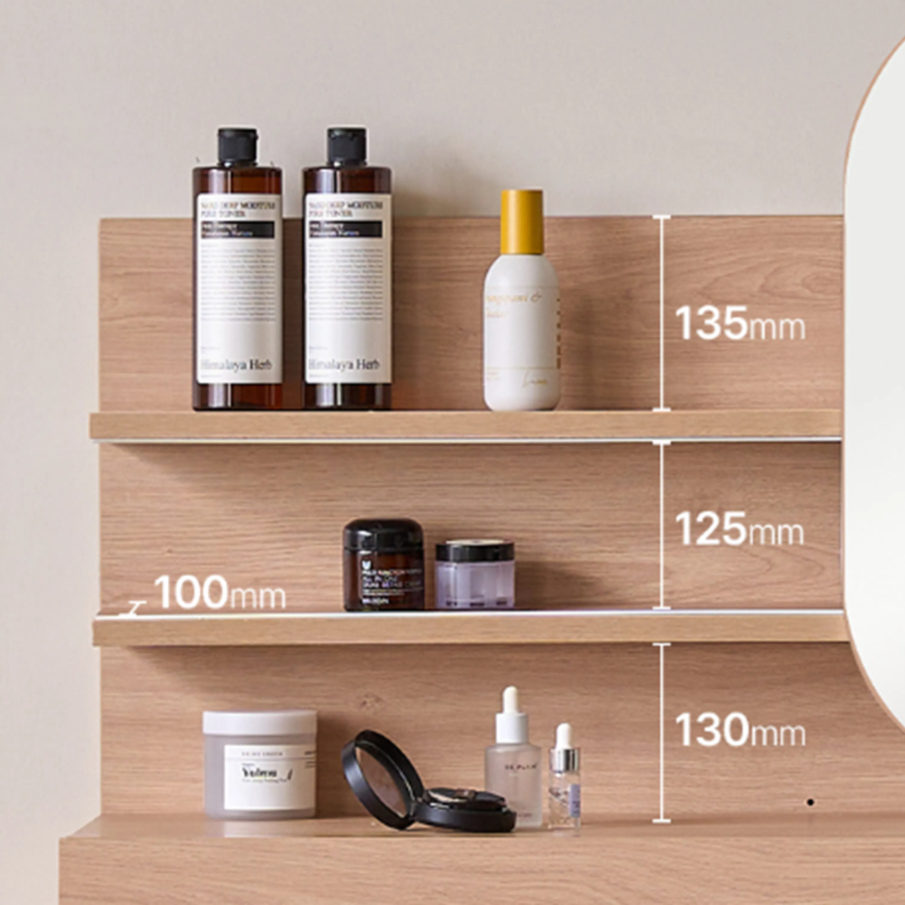 Soy Dressing Table Shelf and Mirror Only - Ivory - 7