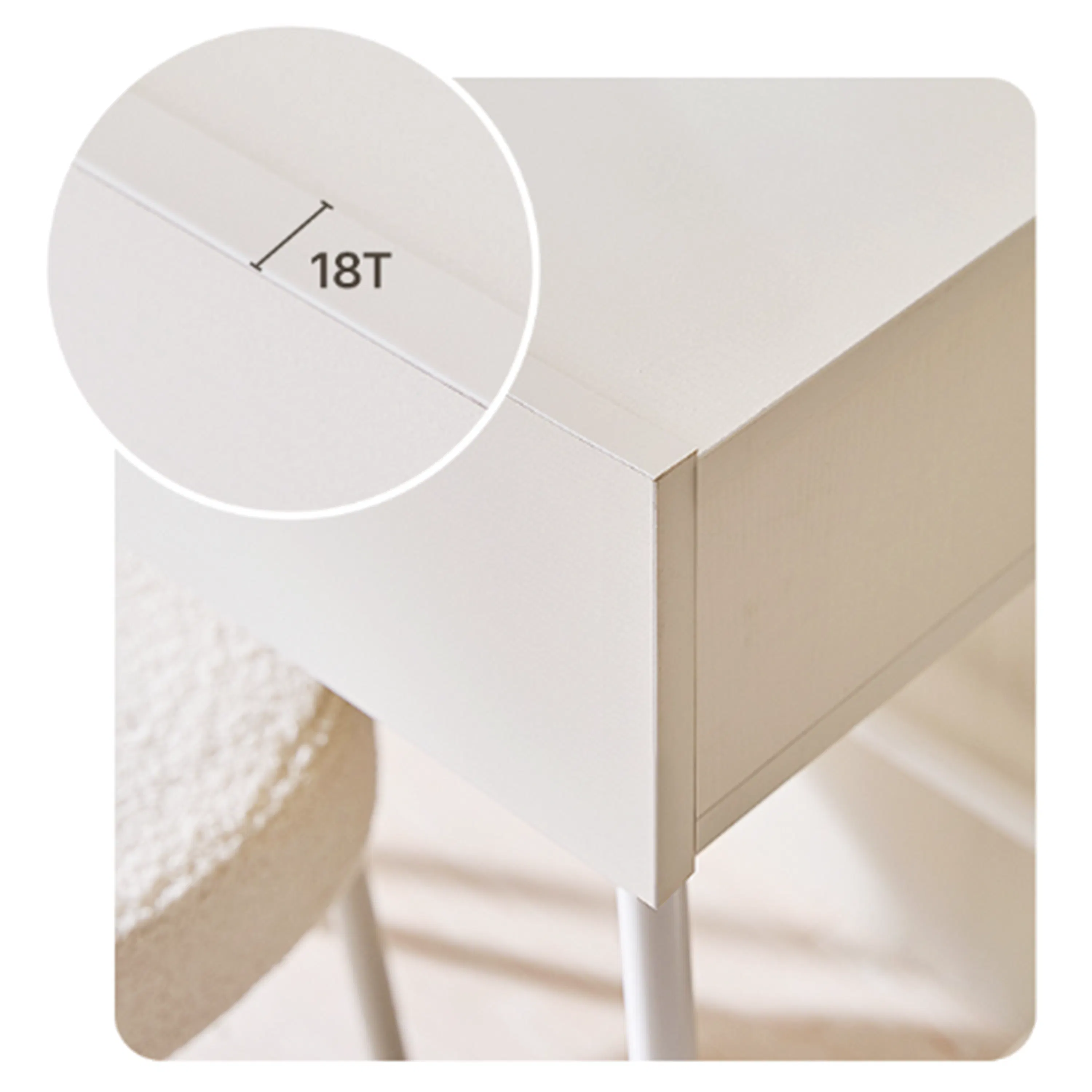 Soy Dressing Table Shelf and Mirror Only - Ivory - 9 - Sleek and minimalist design, White tabletop with clean lines