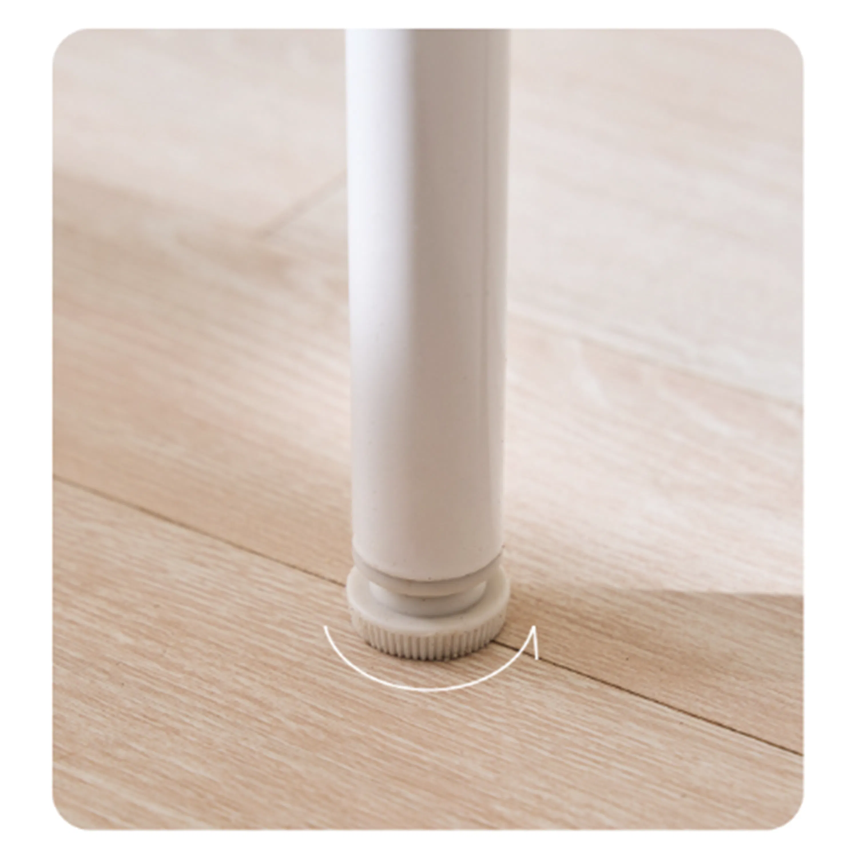 Soy Dressing Table Shelf and Mirror Only - Ivory - 12 - Wooden floor, close-up view, cylindrical object, textured surface