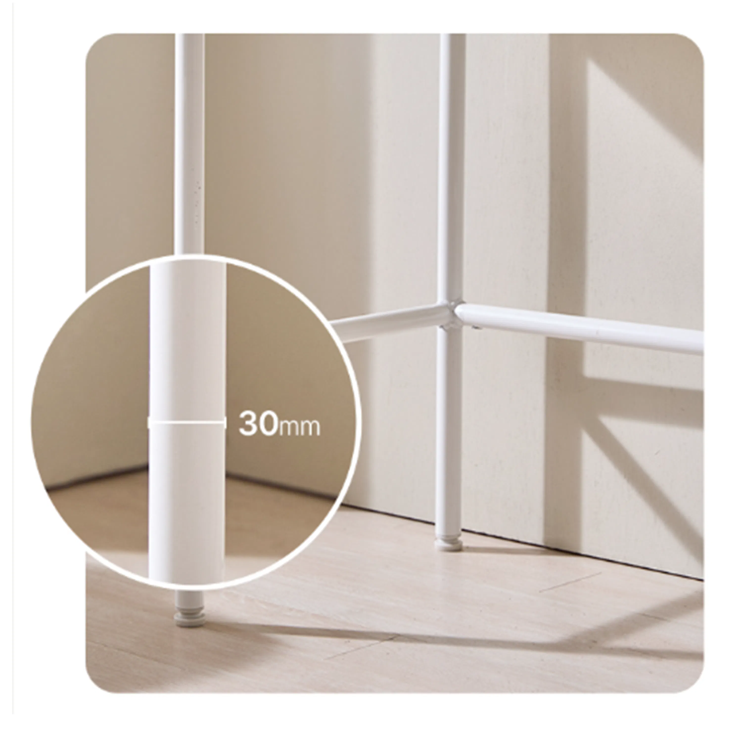 Soy Dressing Table Shelf and Mirror Only - Ivory - 10 - 30mm height, slim design, white poles, minimalist style, practical