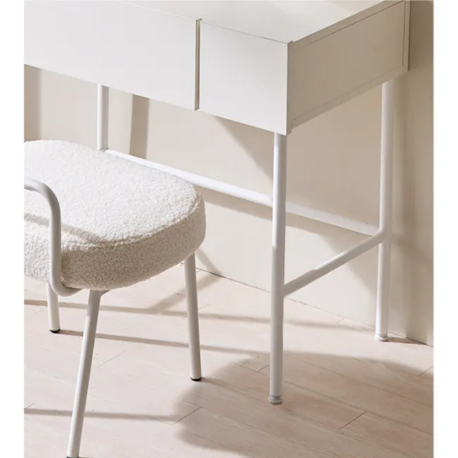 Soy Dressing Table Shelf and Mirror Only - Ivory - 14 - White minimalist desk with integrated storage, modern chair with