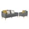 Evan 3 Seater Sofa with Evan Armchair - Charcoal Grey - 0