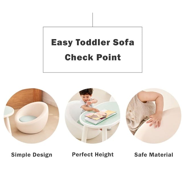 IFAM Easy Toddler Sofa - White, Pale Aqua - 5