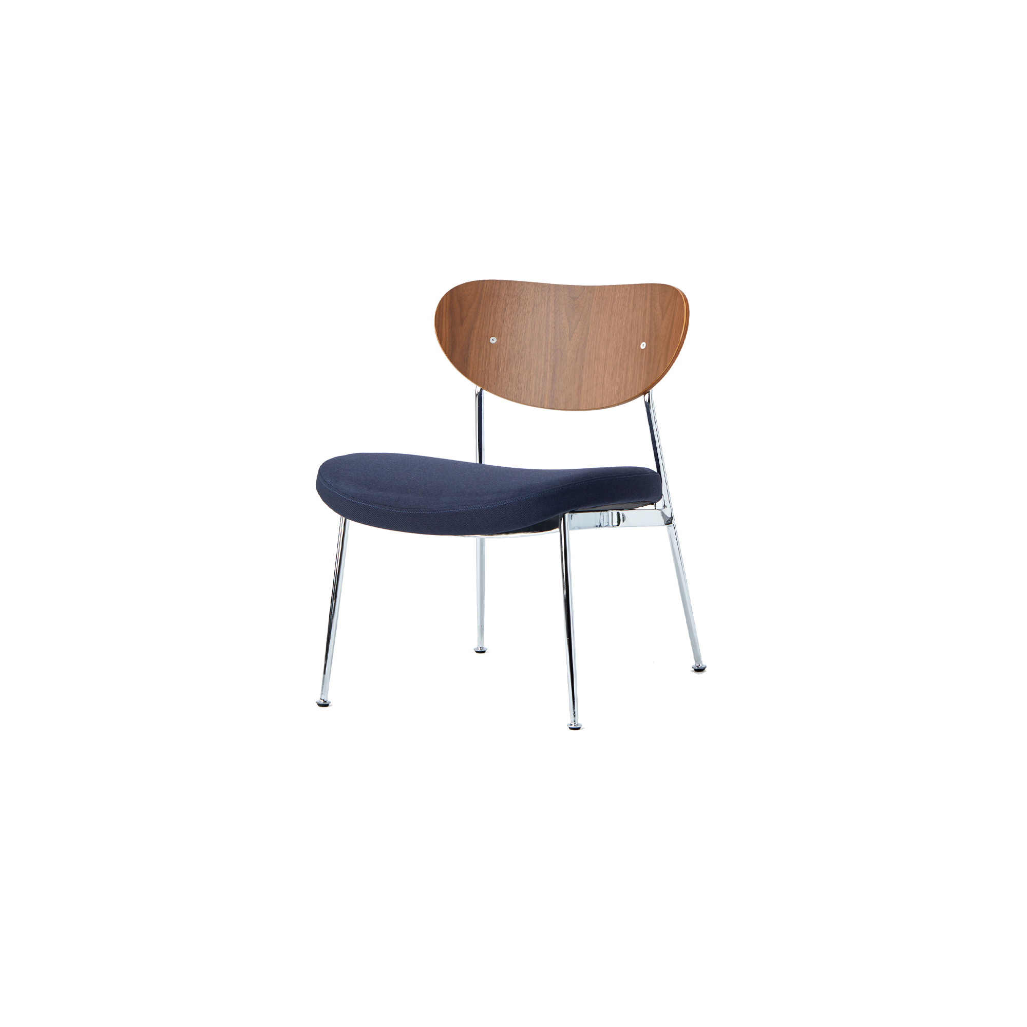 Miller Lounge Chair - Walnut, Navy