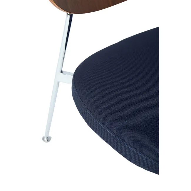 Miller Lounge Chair - Walnut, Navy - 4