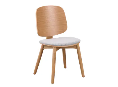 Rena Chair - Oak, Grey (Fabric)