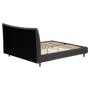Ronan King Bed in Onyx Grey with 2 Albie Bedside Tables in Walnut, Black - 4