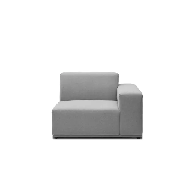 Milan 4 Seater Sofa - Slate (Fabric) - 15 - Modern minimalist sofa, sleek design, comfortable seating, neutral gray