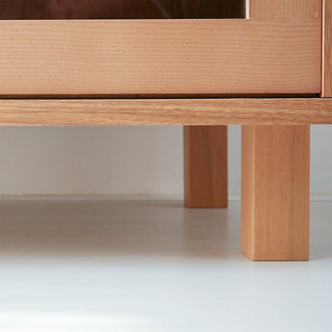 Salleys 2 Door Cabinet 0.8m - Oak - 10 - Light wooden table, minimalist design, natural wood grain, simple structure