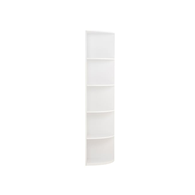 Miah 2 Door Wardrobe with Open Shelves - White - 4