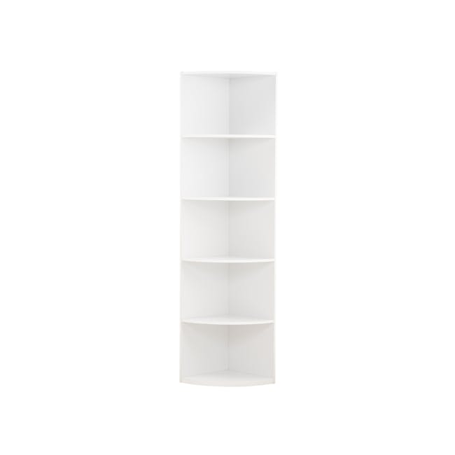Miah 3 Door Wardrobe with Open Shelves - White - 15 - White, minimalist, modern, simple, clean, uncluttered, tall, vertical