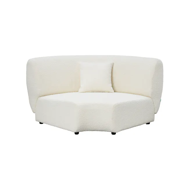 Nomi 3 Seater Lounge Sofa - White Boucle (Eco Clean Fabric) - 8