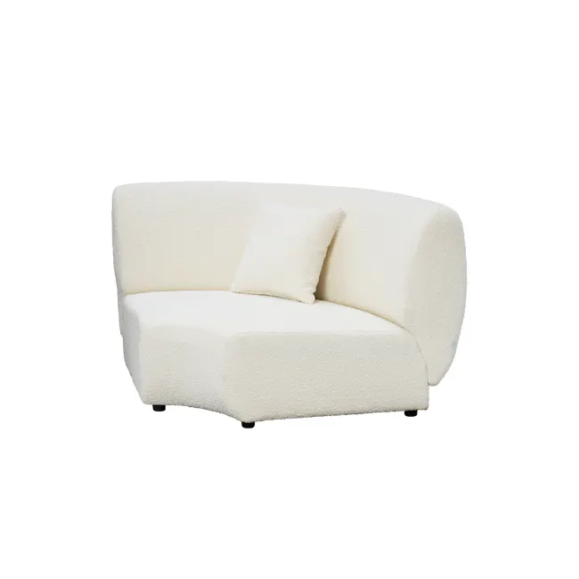 Nomi 3 Seater Lounge Sofa - White Boucle (Eco Clean Fabric) - 6