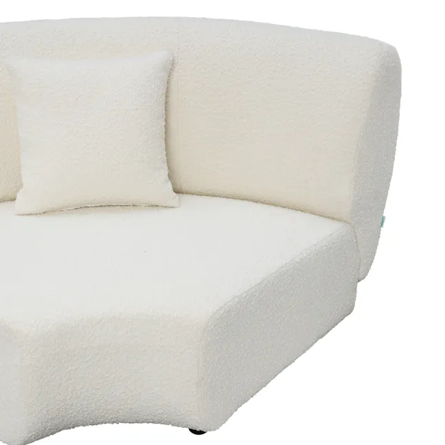 Nomi 3 Seater Lounge Sofa - White Boucle (Eco Clean Fabric) - 11