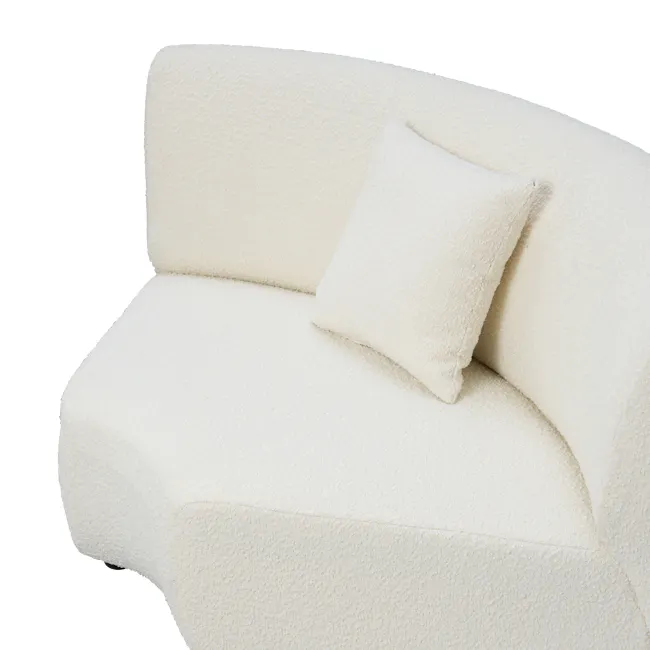 Nomi 3 Seater Lounge Sofa - White Boucle (Eco Clean Fabric) - 7