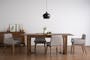 Clarkson Dining Table 2.2m in Cocoa with 4 Fabian Armchairs in Dolphin Grey - 12