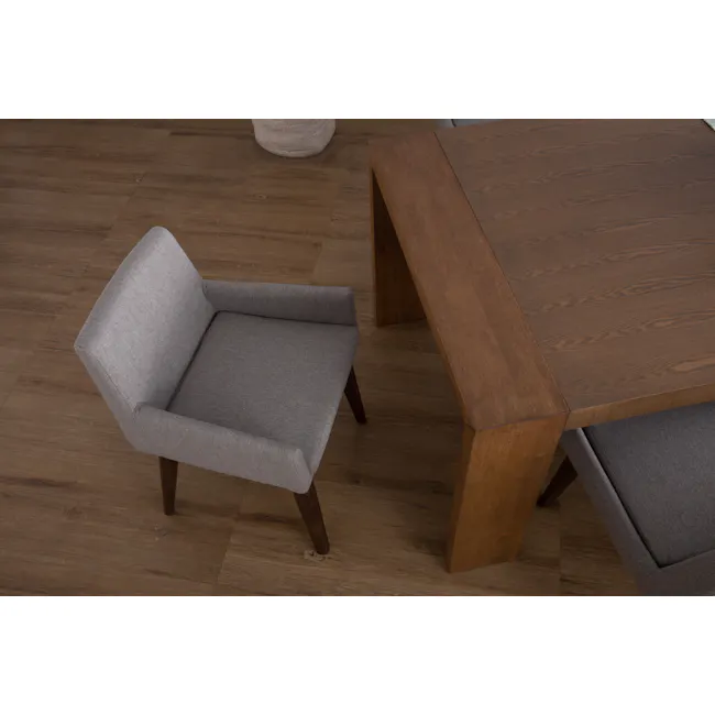 Fabian Dining Armchair - Cocoa, Light Grey (Fabric) - 3 - modern living room furniture, gray upholstered chair, wooden