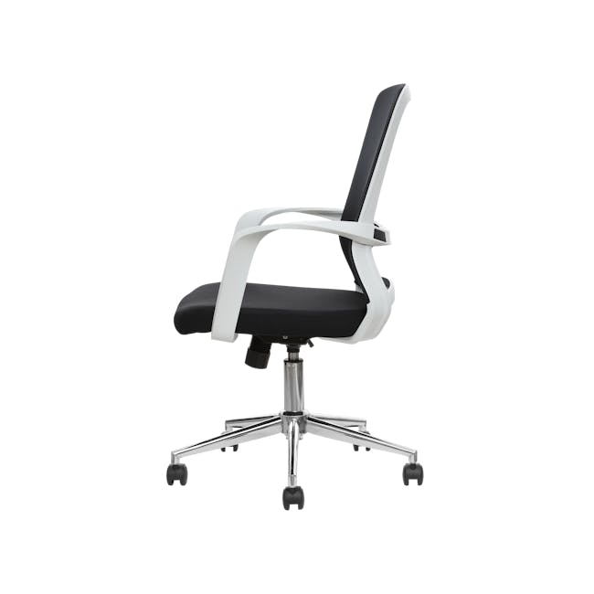 Lewis Mid Back Office Chair - White, Black - 3