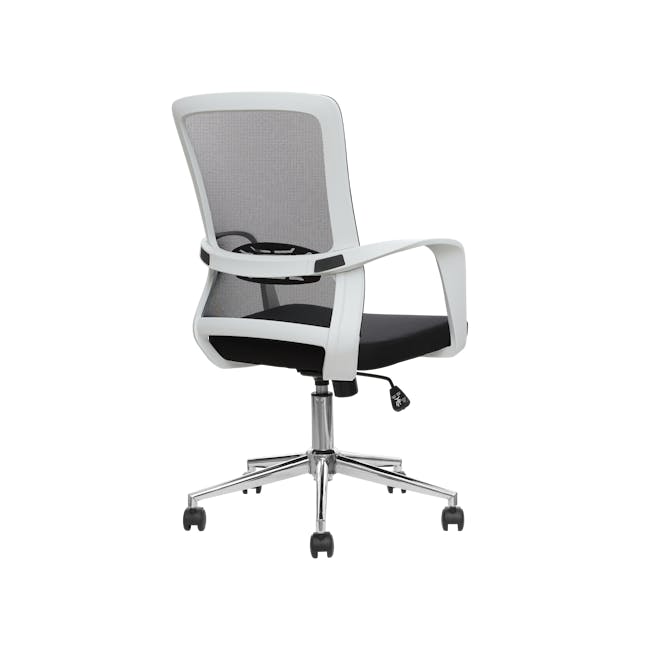 Lewis Mid Back Office Chair - White, Black - 4