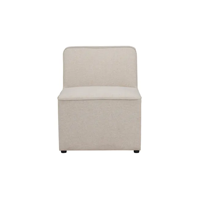 Tony 2 Seater Extended Storage Sofa - 5 - Beige upholstered armchair, minimalist design, modern style, neutral color