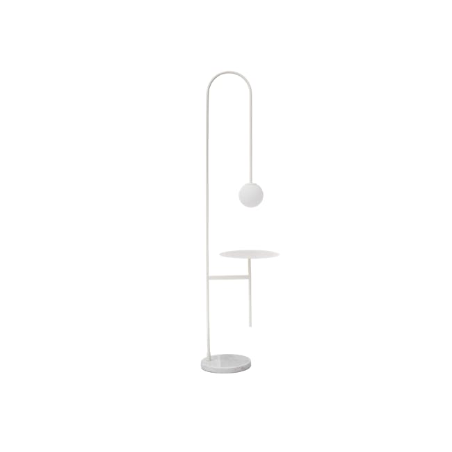 Cilja Floor Lamp with Table - White - 0