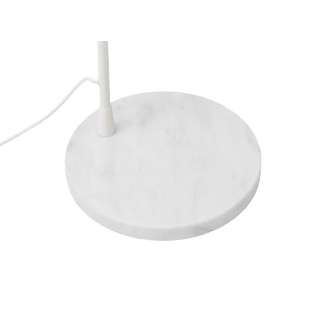 Cilja Floor Lamp with Side Table - White - 7 - White marble surface, modern design, minimalist decor, circular base, sleek