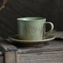 Koa Ceramic Coffee Cup & Saucer - Olive Green - 1