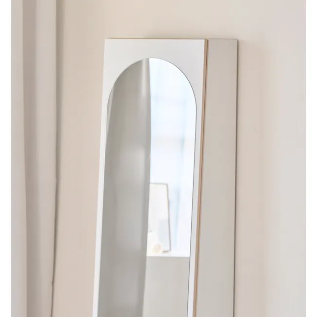 Kira Standing Floor Mirror with Storage (2 Sizes) - White - 8