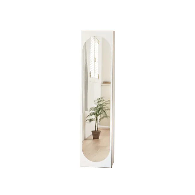 Kira Standing Floor Mirror with Storage (2 Sizes) - White - 6