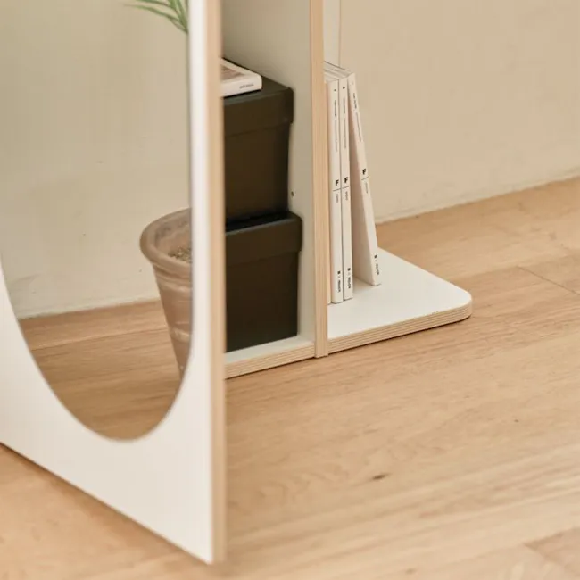 Kira Standing Floor Mirror with Storage (2 Sizes) - White - 14