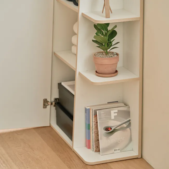 Kira Standing Floor Mirror with Storage (2 Sizes) - White - 11