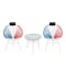 Acapulco 3-Piece Outdoor Side Table Set - Blue. White, Red Mix