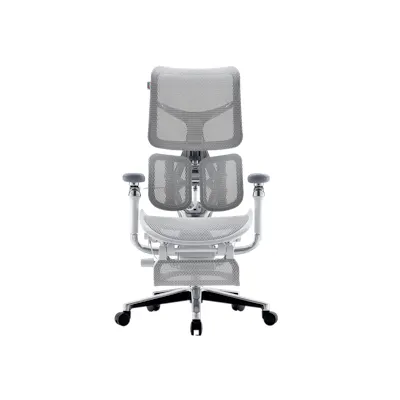 Sihoo Doro S300 Ergonomic Chair With Leg Rest - White/Grey
