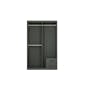 Lorren Sliding Door Wardrobe 2 with Glass Panel - Graphite Linen - 8